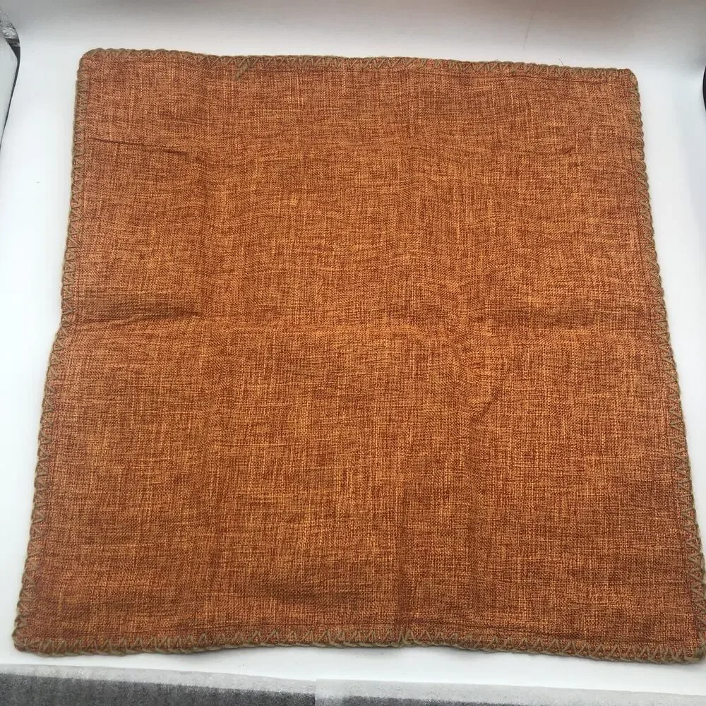Decorative Throw Pillow COVERS Only Farmhouse Modern Trimmed Cord Orange 18”x18”